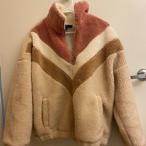 Super cozy oversized Sherpa from Forever21. Color block design in size medium.